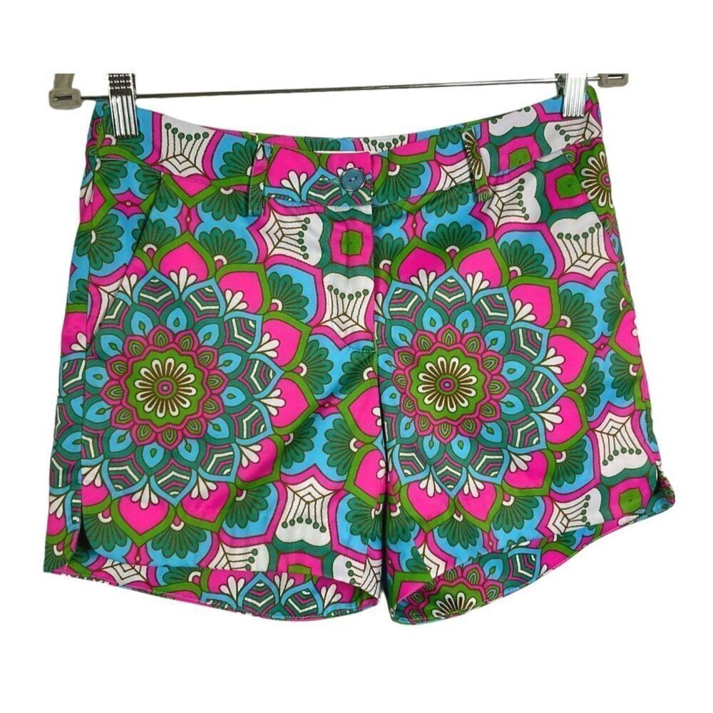 Jade Women's Size 0 Floral Print Shorts, 95% Cotton, 5% Spandex, Pockets